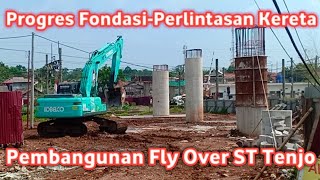 Pembangunan Fondasi Fly Over Stasiun Tenjo Update Perlintasan Kereta 11 Agustus 2024