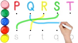 Write the Alphabet from P to T Along the Dotted Line | Learn Lower and Uppercase Letters