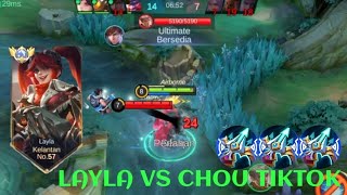 LAYLA VS CHOU❗BUILD ONE SHOT ENEMY DELETE! 2× DOUBLE KILL | build item top 1 global Layla