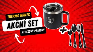 GIANTS FISHING AKČNÍ SET NEREZOVÝ THERMO HRNEK 400ML + SADA NEREZOVÝCH PŘÍBORŮ - Hobby-G