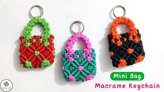 Macrame Mini Pouch Keychain Step by Step Tutorial