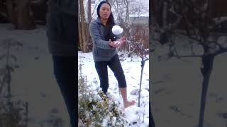 Barefoot on snow challenge! #barefoot #on #snow #challenge #challengevideo #challenging #grounding