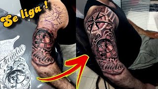 Projeto de tatuagem feito  em time lapse