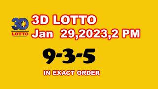 LOTTO RESULT 2PM DRAW January 29,2023