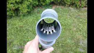 Rain water - filter in pipe - leaves separator - 3D printed - download from PRINTABLES