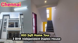 800 sqft Home Tour | Ready Move 3 BHK Independent Duplex House for sale in chennai