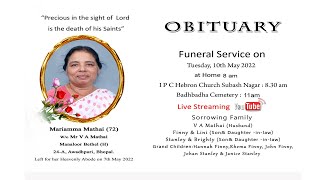 Funeral Service Of Mrs. Mariamma Mathai