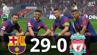 MESSI, RONALDO, MBAPPE, NEYMAR, ALL STARS | BARCELONA 29-0 LIVERPOOL