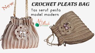 Terbaru.!!! Tas Serut Pesta model Modern || New cochet pleats bag