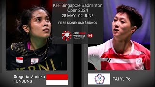 Pai Yu Po vs Gregoria Mariska | Singapore Open 2024 Badminton