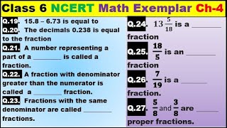 Class 6 Math Ch-4 Q 19 to 27 Math NCERT Exemplar Solution|MATH|NCERT|Fractions and Decimals|CBSE|Ch4