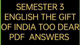 TOO DEAR AND THE GIFT OF INDIA ANSWERS PDF