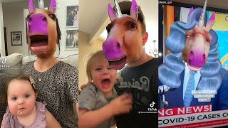 Unicorn Mask/Horse filter - Try not to laugh 🤣🔥| Tiktok Compilation #2