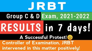 JRBT Gr-C & D Exam,2021-2022| Results assured in 7 days by CoE😍| Successful Protest by Candidates 😊🙏