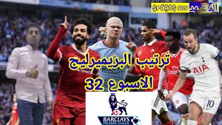 ترتيب الدورى الانجليزى الجوله ٣٢