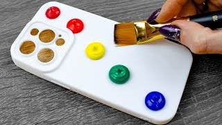 Painting on Phone Case 🌈｜Easy Acrylic Painting Tutorial