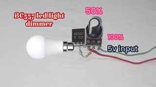 BC 557 LED ডিমার: 4 থেকে 12 ভোল্টের led জন্য||DIY LED Dimmer for 4 to 12 Volt Lights part 2