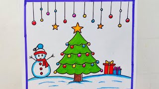 christmas drawing/christmas drawing easy/santa clause drawing/christmas tree drawing/easy drawing