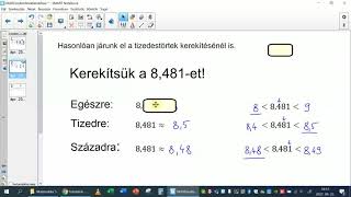 Tizedestörtek kerekítése - matematika, 5. osztály