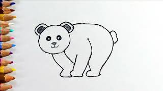 How to DRAW A POLAR BEAR Step by Step | Polar Bear Easy Drawing Lesson@FarjanaDrawingAcademy