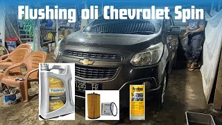 Cara ganti flushing dan filter oli Chevrolet Spin