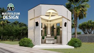 Tiny Modern Corner Lot Mausoleum Design - EP113