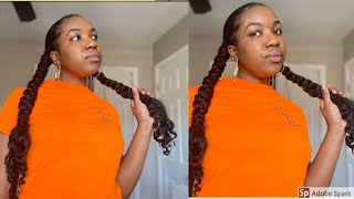 Sleek Down Natural Hair Two Jumbo Braid | Protective Style