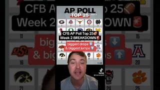 College Football WEEK 2 AP Top 25 BREAKDOWN🏈🚨 #collegefootball #football #usc #floridastate