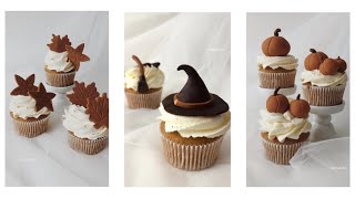 Fall/Autumn/Halloween Cupcakes Decorating (with fondant) ideas.