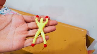 Unboxing and Review of Sticky Toy Novelty Fidget Toy Including Large Sticky Wall Climber Men