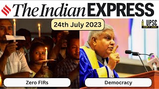 [Art of Reading Newspaper] 24 July 2023 | The Indian Express | #upscnewsanalysis #UPSC #ias