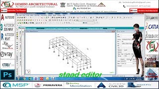 Staad Pro Staad Editor Tutorial Part-12(Gemini Architectural)