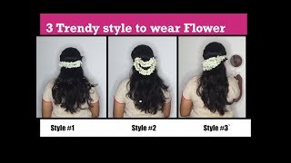 3 TRENDY STYLE | TO WEAR JASMINE FLOWER| Tamilbeauty tips