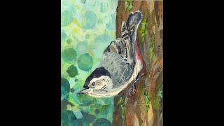 Painting a White Breasted Nuthatch as Part of my 100 Day Project