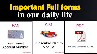 Important full forms in our daily life, most important Abbreviations