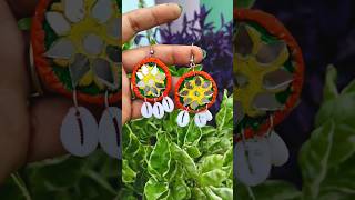 Easy DIY clay earrings making idea/Navratri special jewellery/ #handmade #shorts #ytshorts #making