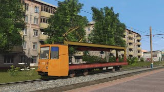 Trainz. Опаздывающий рельсотранспортер на кривых рельсах