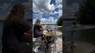 Everybody Wants to Rule the World groove on the dock! 🥁🌞 #drums #drumgroove #tearsforfears #drum