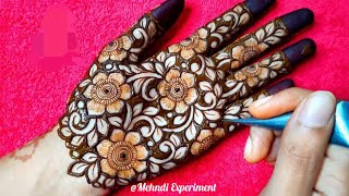 Very Beautiful Palm Mehndi Design ||Easy floral henna design ||Mehndi ka design ||Mehndi design