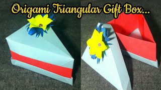 Triangular Gift box | Origami Cake box | How to make Origami Triangular Gift box.