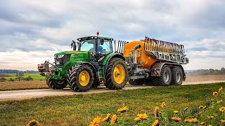 John Deere 6190R + Zunhammer Fass mit Schleppschuh (Gärreste ausbringen) Bioenergie Schüle [2017]