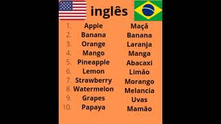 # 10 frutas em inglês #