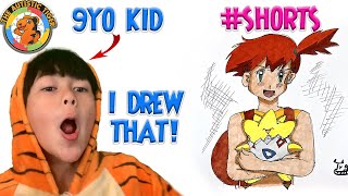 9yo Autistic Savant Draws - Misti and Togepi and Ash | Pokemon #shorts