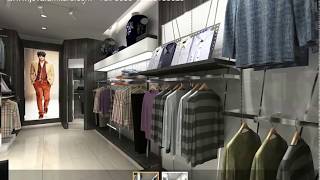 Menswear Shop Interior Design 3D Clothing Display  Ideas