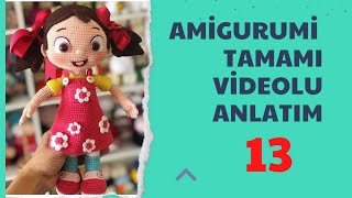 Amigurumi Çiçek Elbiseli Bebek Elbise 3 çiçekler dikim ve ayakkabı bantı