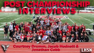 Post Championship Interviews: Courtney Drumm, Jacob Hodnett & Jonathan Cobb