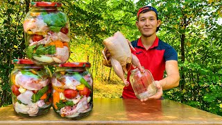 Juicy And Tender Chicken Stewed In A Jar | You'll Lick Your Fingers. Fast Cooking Of Food In Nature.