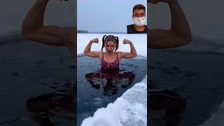 Frozen in The Ice Reaction #reaction #icequeen #ice #icegirl  #coldwater