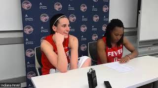 Indiana Fever: Caitlin Clark, Kelsey Mitchell, Christie Sides press conference after win vs Wings