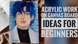 Smooth blending with acrylic | Taehyung portrait | for beginners